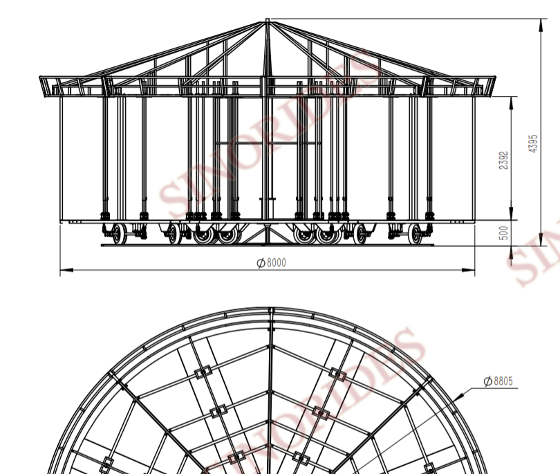 Sinorides carousel rides technical drawing