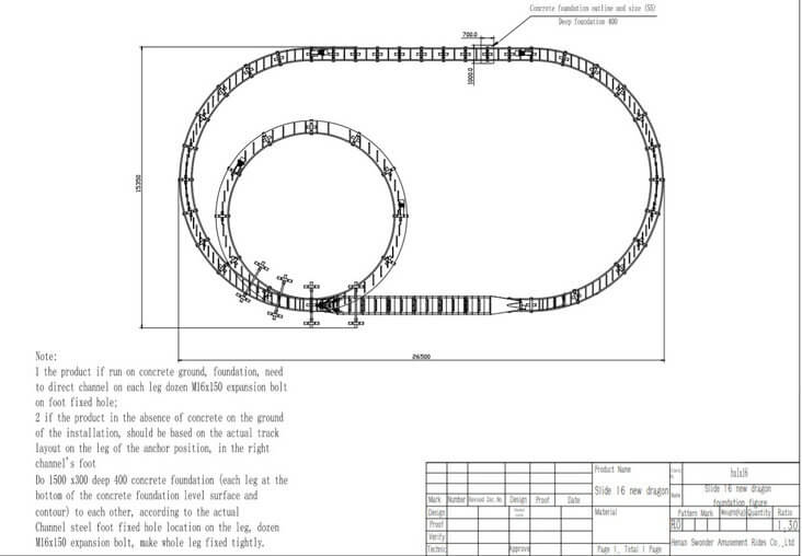 backyard roller coaster technical drawing